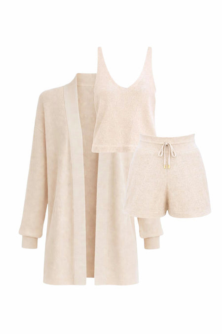 Conjunto Tricot Carina Bege Areia