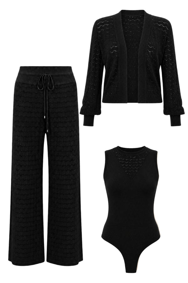 Conjunto Tricot Blanche Preto