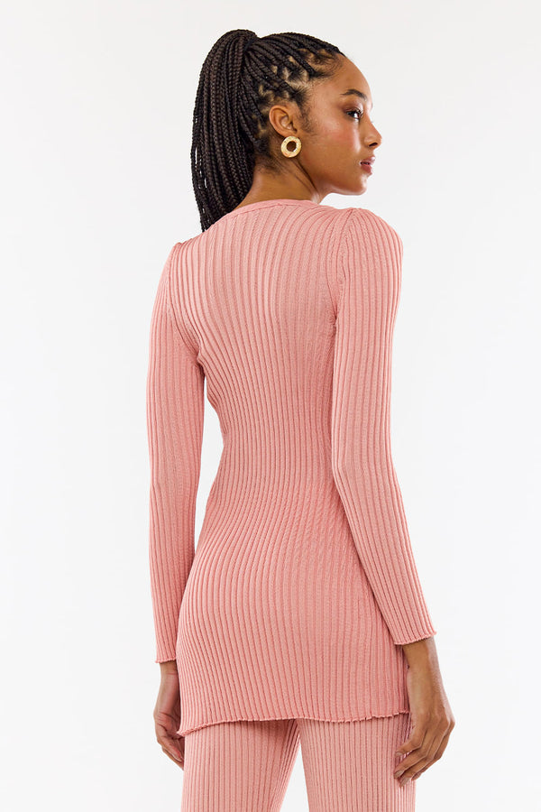 Blusa Tricot Katiusca Rosa Flamingo