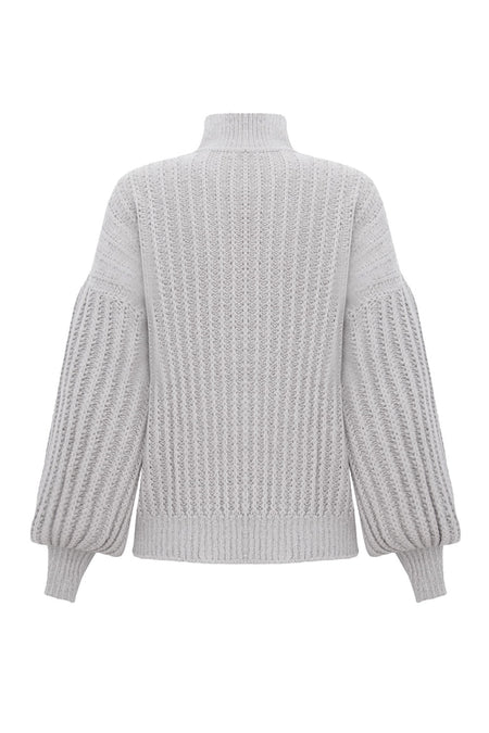 Blusa Tricot Bloom Cinza Lunar