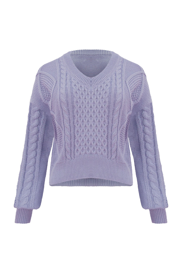 Blusa Tricot Emilia Lilás Imperial