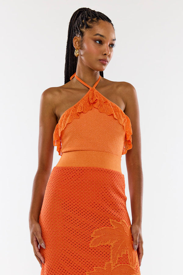 Body Tricot Tropical Tangerina