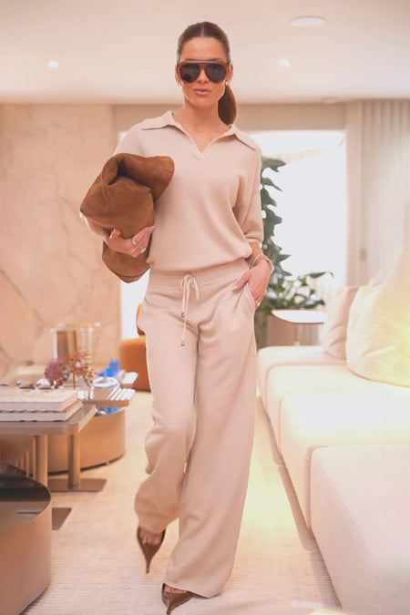 Calça Tricot Leda Bege Areia