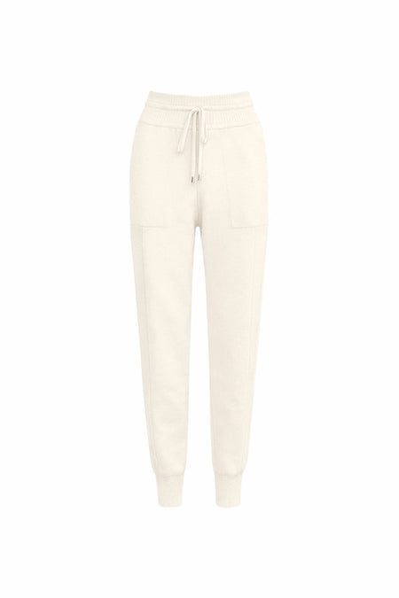 Calça Tricot Bia Jogger Branco Marfim