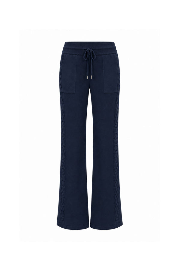 Calça Tricot Heloisa Pantalona Marinho