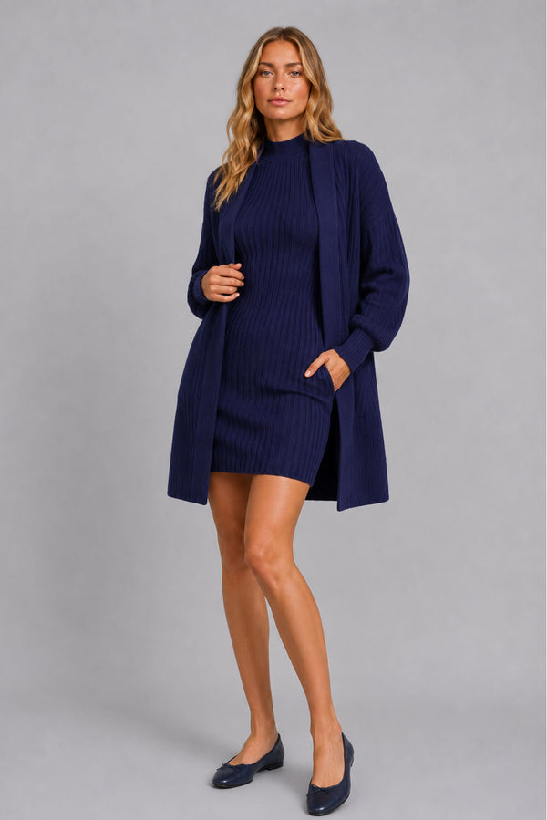 Casaco Tricot Cleo Azul Marinho