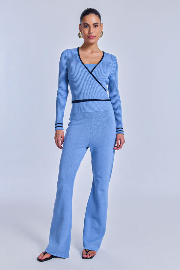 Calça Tricot Catarina Azul Celeste