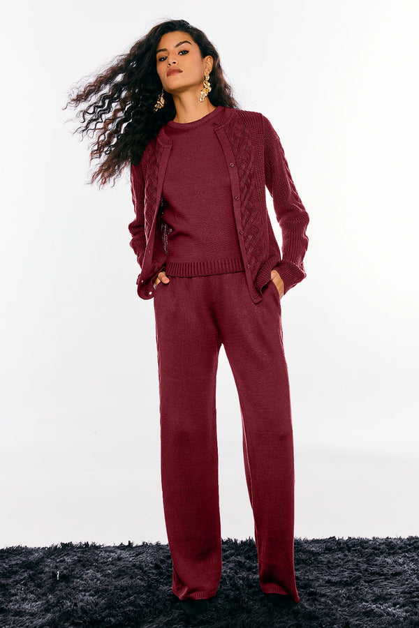 Calça Tricot Elisabete Marsala Rost