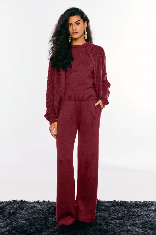 Calça Tricot Elisabete Marsala Rost