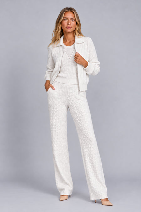 Calça Tricot Flora Off White