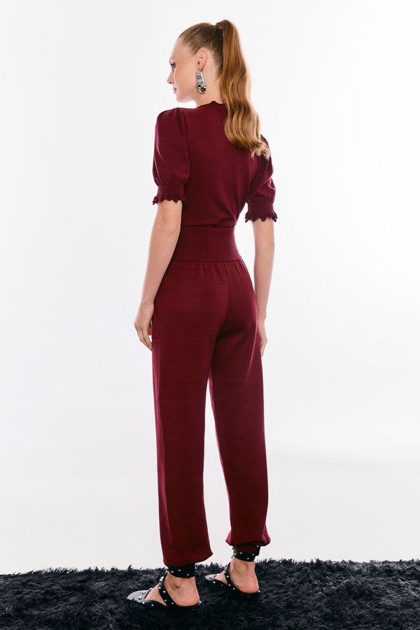 Calça Tricot Jordana Marsala Rost