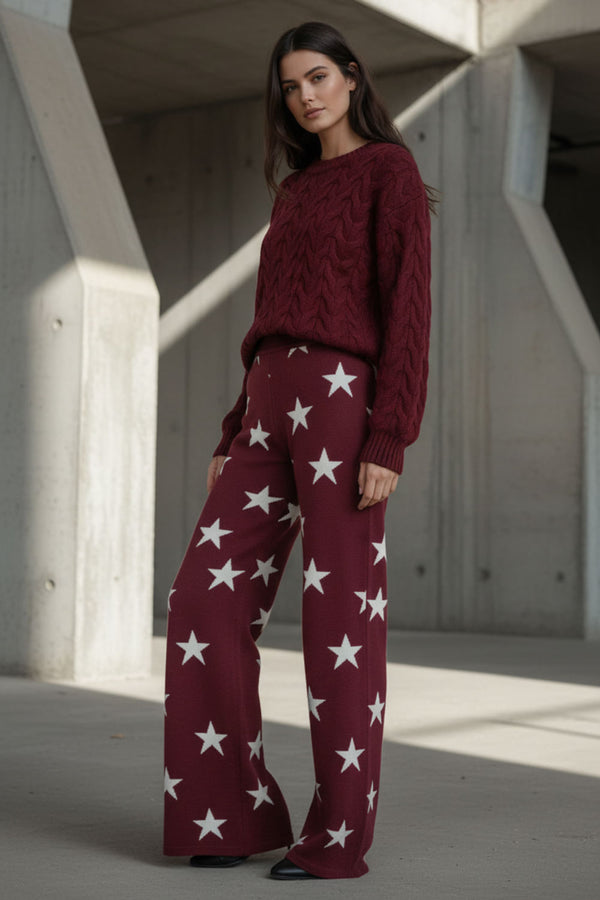 Calça Tricot Super Star Estrela Marsala