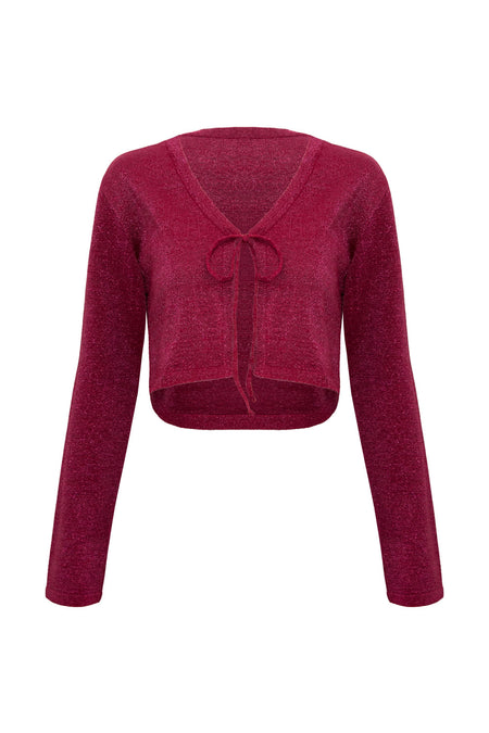 Casaco Tricot Thais Vermelho Carmesin
