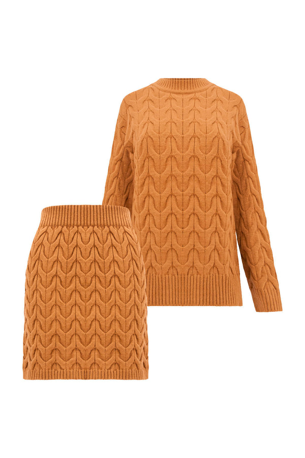 Conjunto Tricot Blusa + Saia Vitoria Mascavo