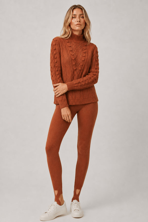 Calça Legging Tricot Ivana Terracota