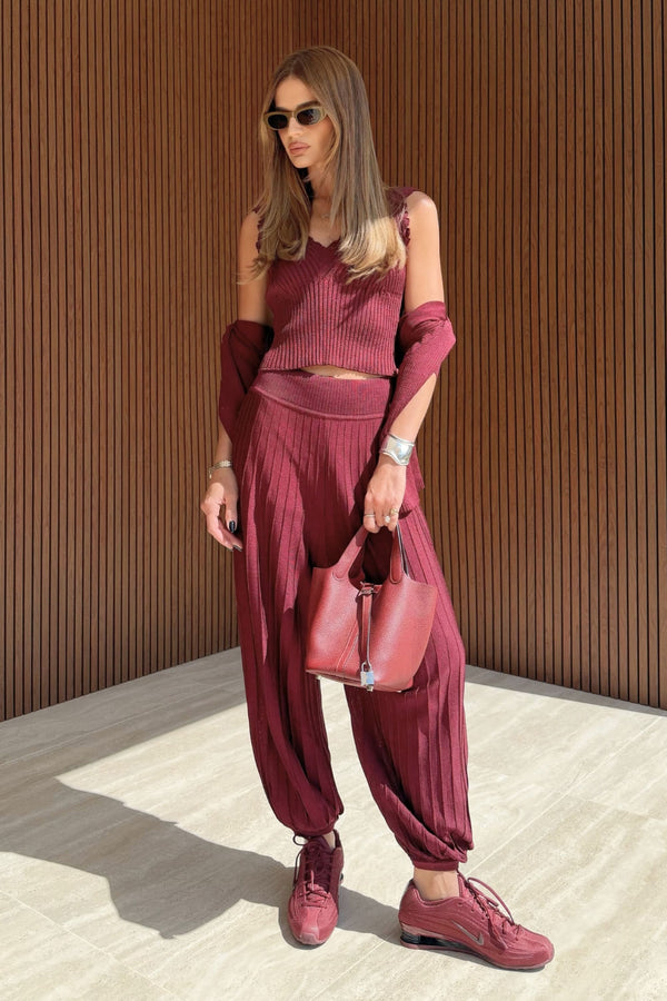 Conjunto Tricot Yara Vinho