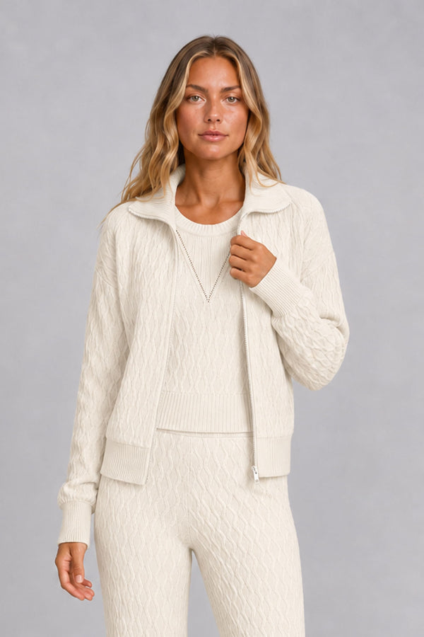Jaqueta Tricot Flora Off White