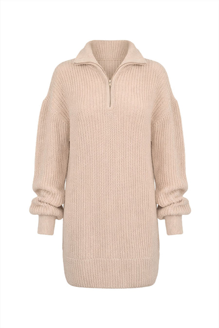 Maxi Pullover Tricot Milena Areia
