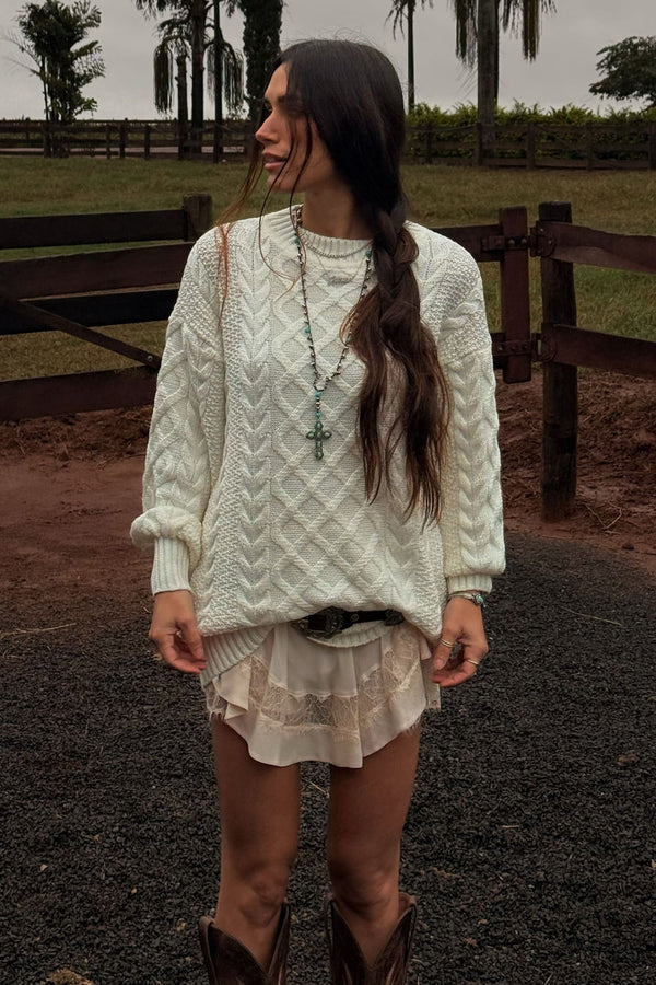 Pullover Dress Tricot Antonela Off White