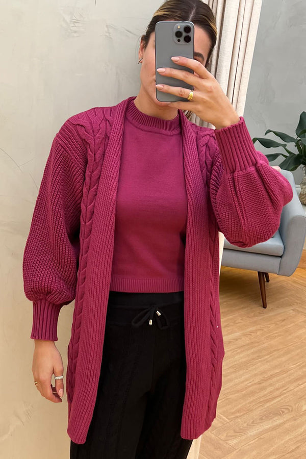 Casaco Tricot Monique Grape