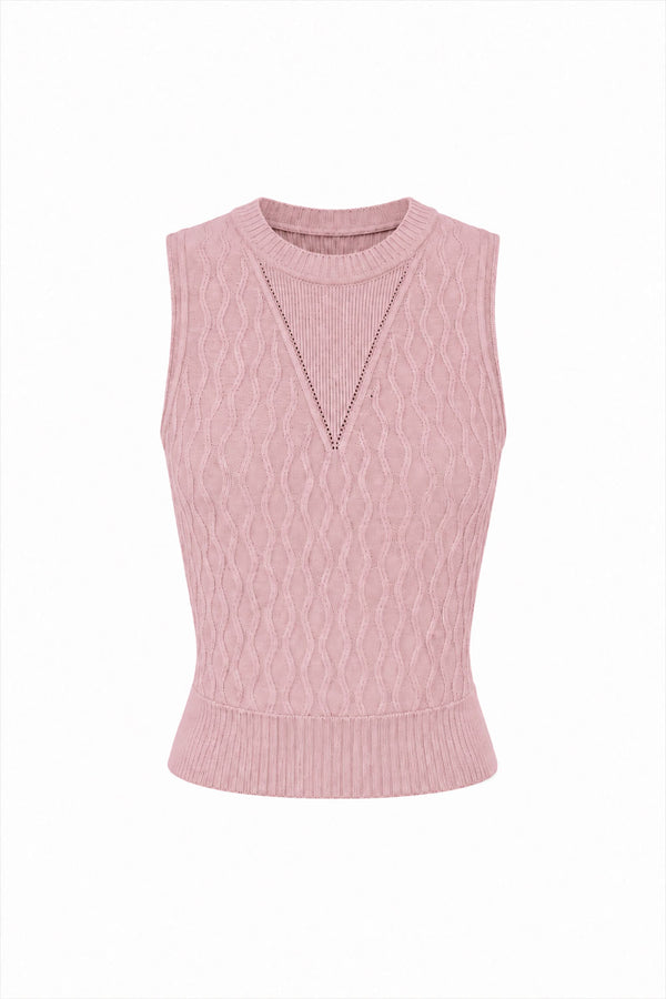 Regata Tricot Flora Rosa Prímula