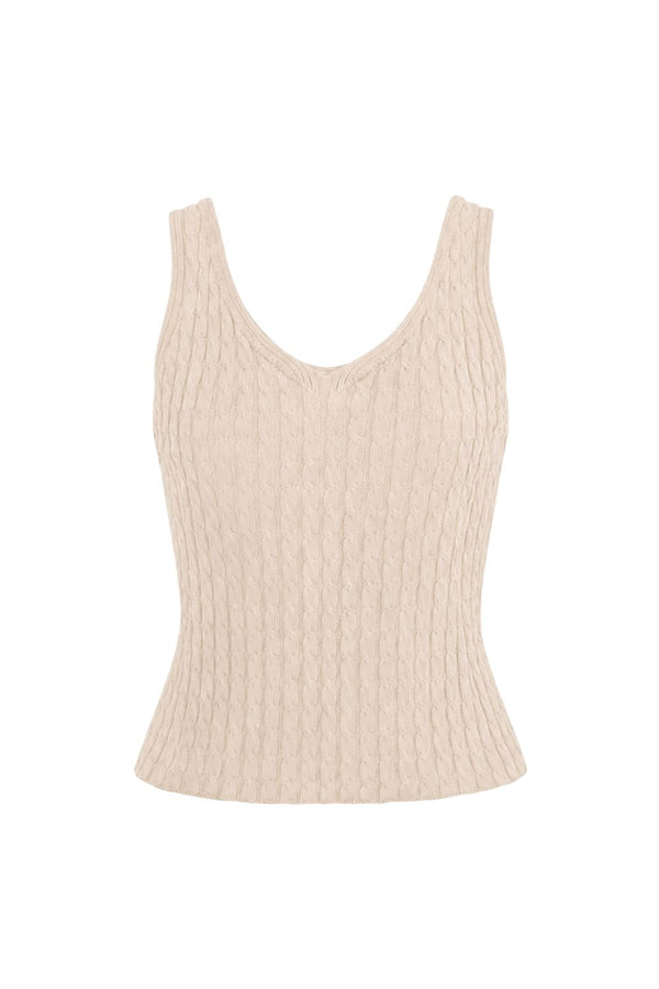 Regata Tricot Roberta Bege Areia