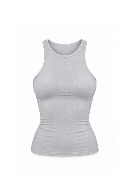 Regata Tricot Elara Cinza Mescla