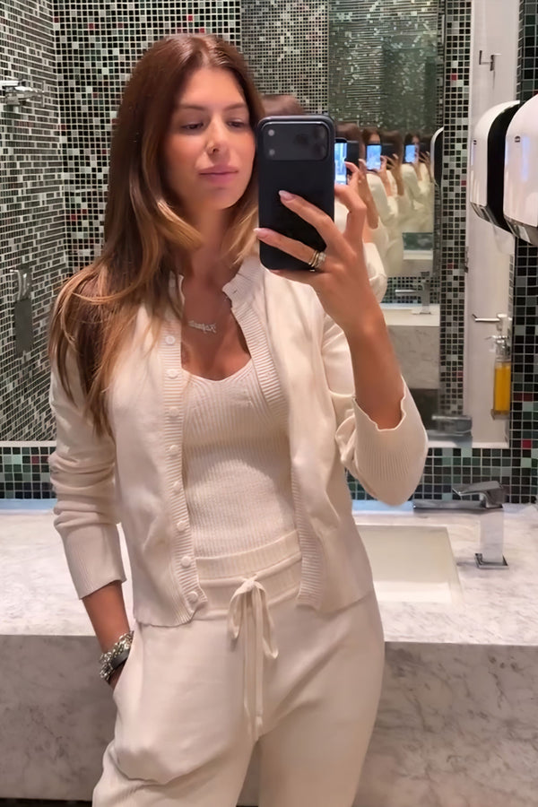 Casaco Tricot Bia Branco Marfim