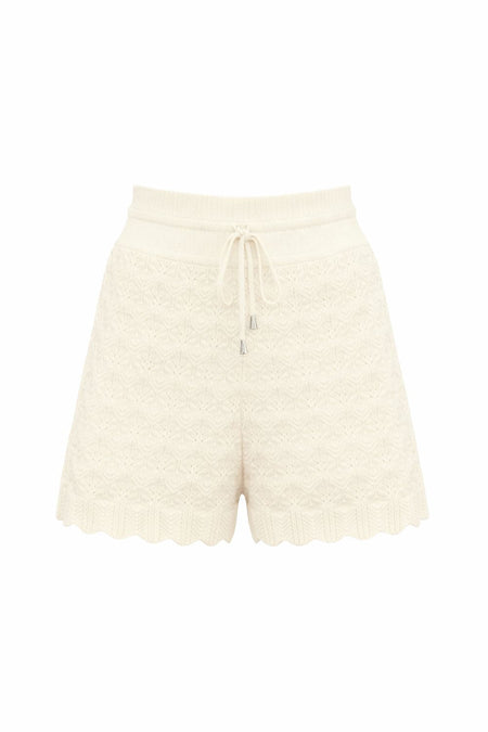 Shorts Tricot Lily Branco Marfim