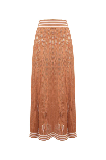 Saia Tricot Midi Alessandra Bege Latte