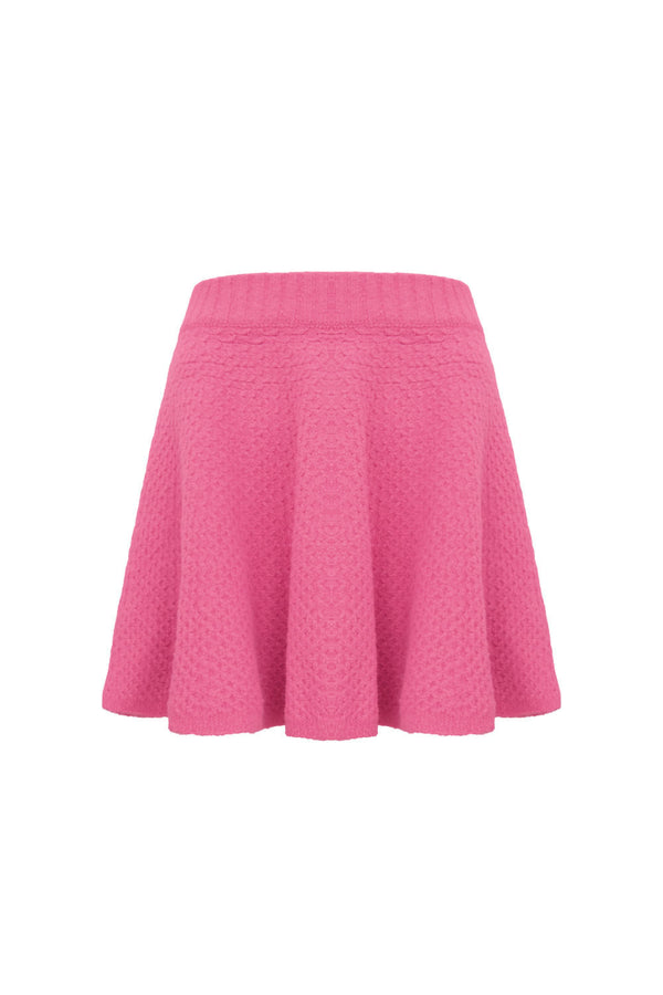 Saia Tricot Curta Cherry Rosa Penélope