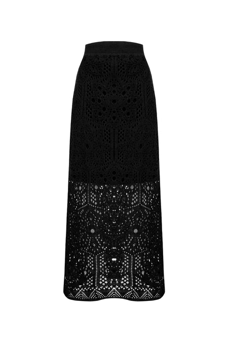 Saia Tricot Midi Olivia Preto