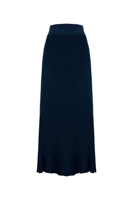 Saia Tricot Midi Verusca Azul Profundo