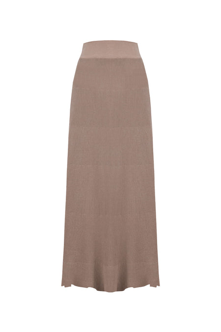 Saia Tricot Midi Verusca Bege Mocha