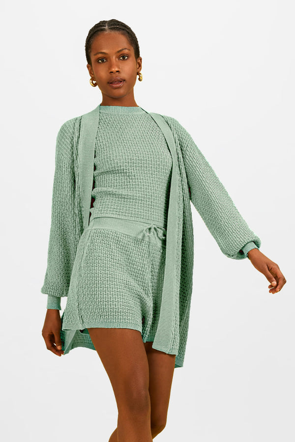 Casaco Tricot Carolina Verde Menta