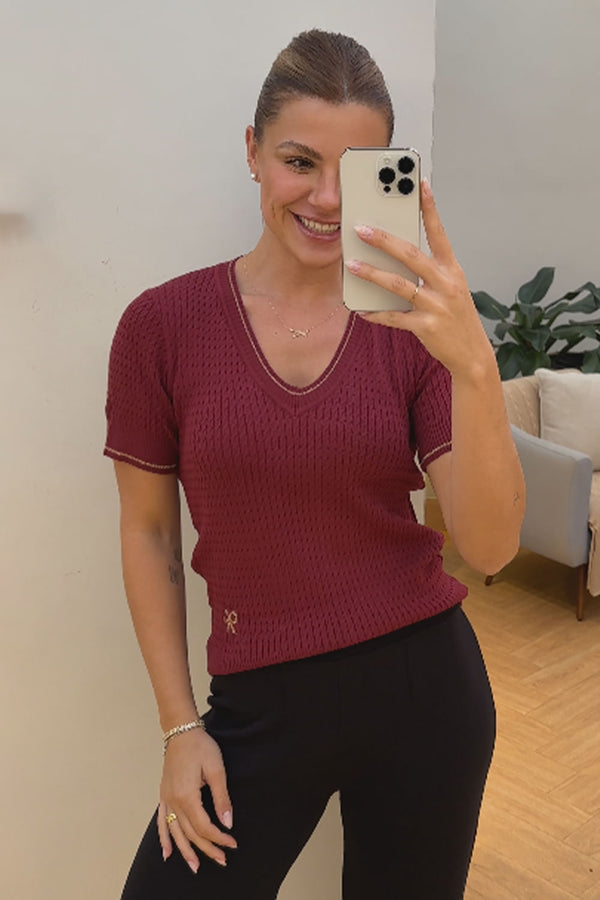 T-Shirt Tricot Amor Infinito Marsala