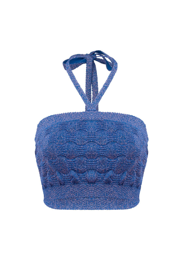 Top Tricot Janice Azul Olho Grego