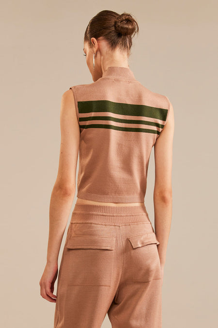 Top Tricot Rebeca Bege Perolado
