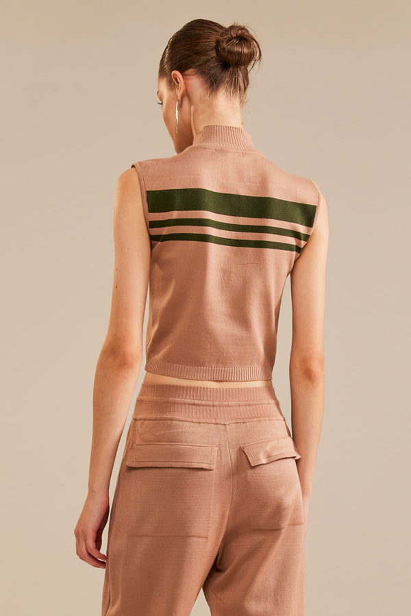 Top Tricot Rebeca Bege Perolado