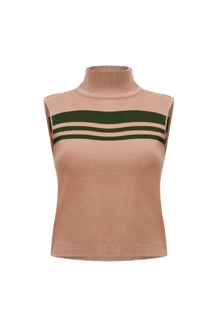 Top Tricot Rebeca Bege Perolado