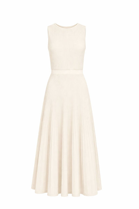 Vestido Tricot Midi Clarice Off White