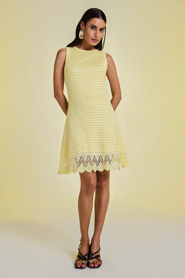 Vestido Tricot Aline Amarelo Manteiga
