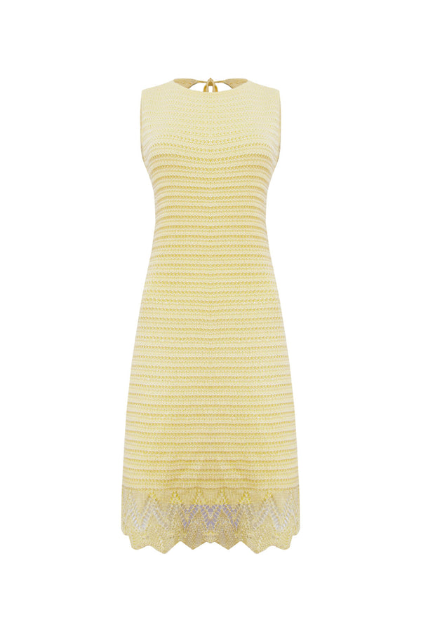 Vestido Tricot Aline Amarelo Manteiga