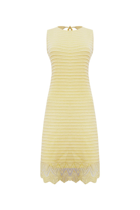 Vestido Tricot Aline Amarelo Manteiga