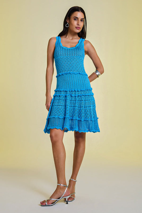 Vestido Tricot Fran Azul Mergulho