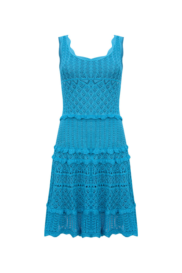 Vestido Tricot Fran Azul Mergulho