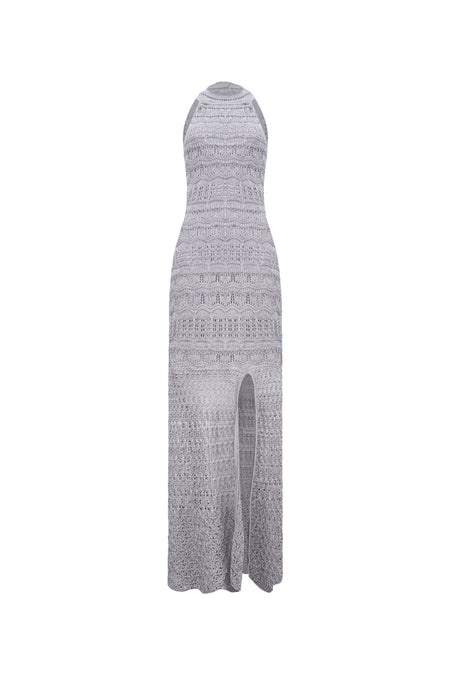 Vestido Tricot Longo Gloria Prata