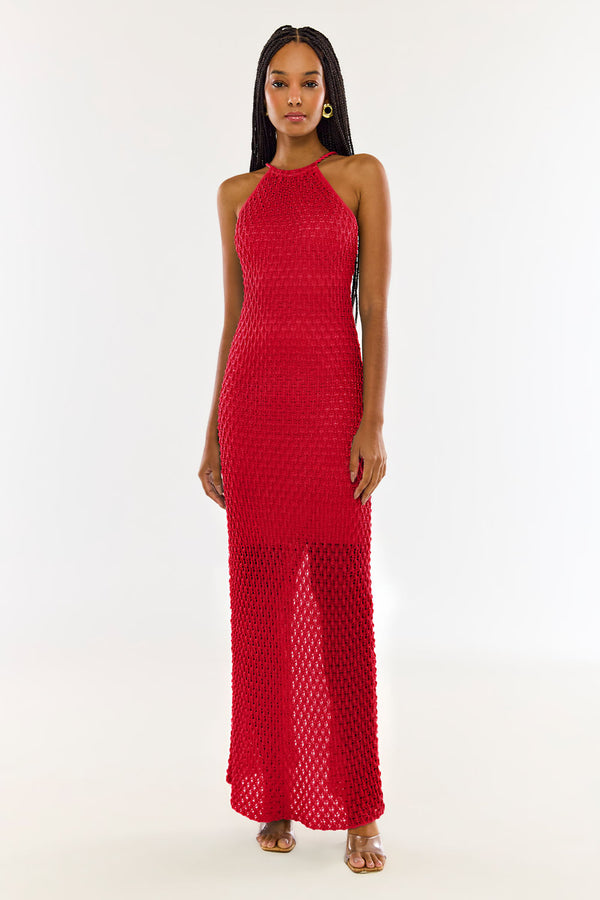 Vestido Tricot Longo Renata Vermelho