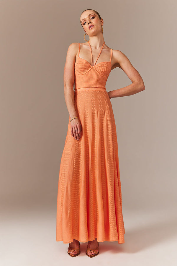 Vestido Tricot Midi Amanda Laranja Turmeric
