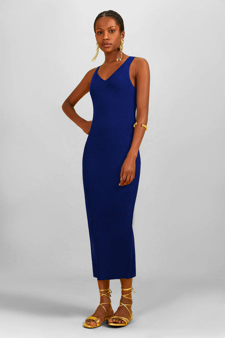 Vestido Tricot Midi Anelise Azul Klein